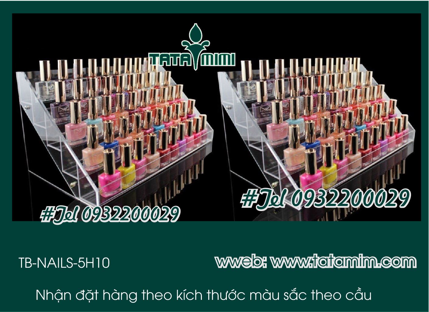 Kệ sơn nước để bàn treo tường bằng chất liệu mica