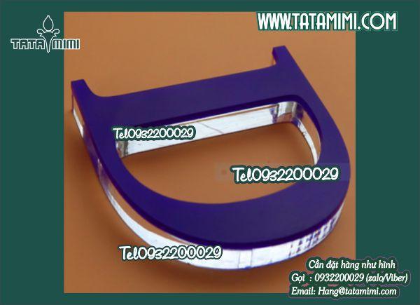chữ mica hút nổi viền inox