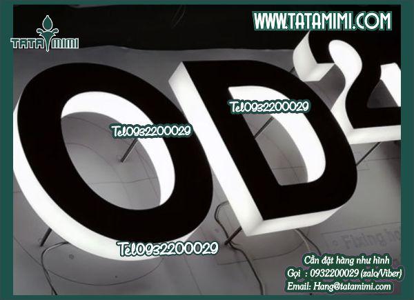 chữ hút nổi mặt mica viền inox