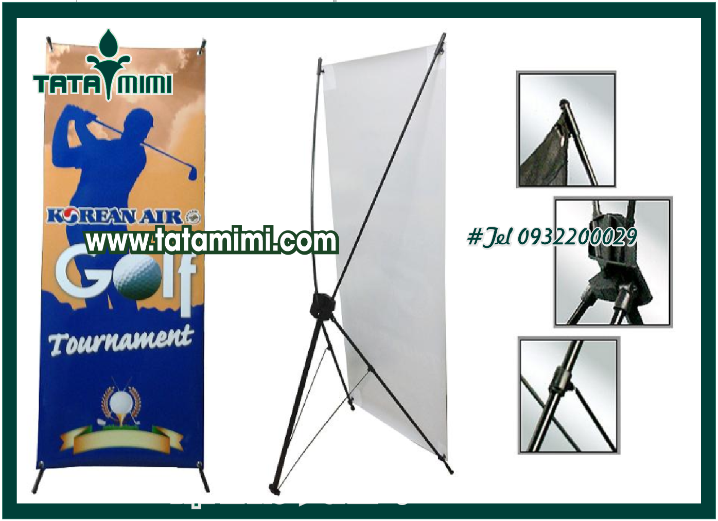 Standee gấp gọn và nội dung in ấn được thay đổi