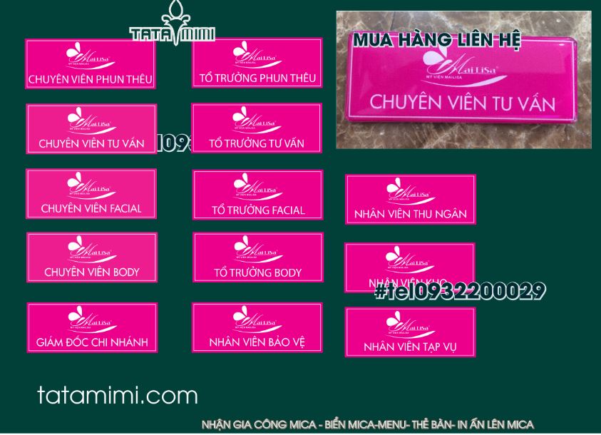 Thẻ tên nhân viên được làm bằng chất liệu nào