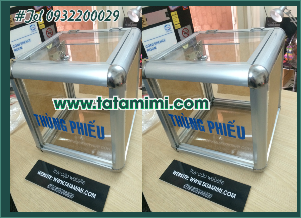 Thùng mica được bo nhôm các viền