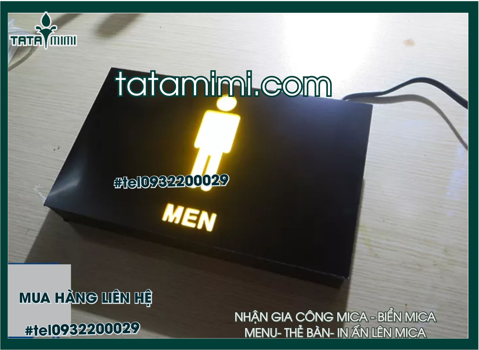 Bảng mica exit-wc có led