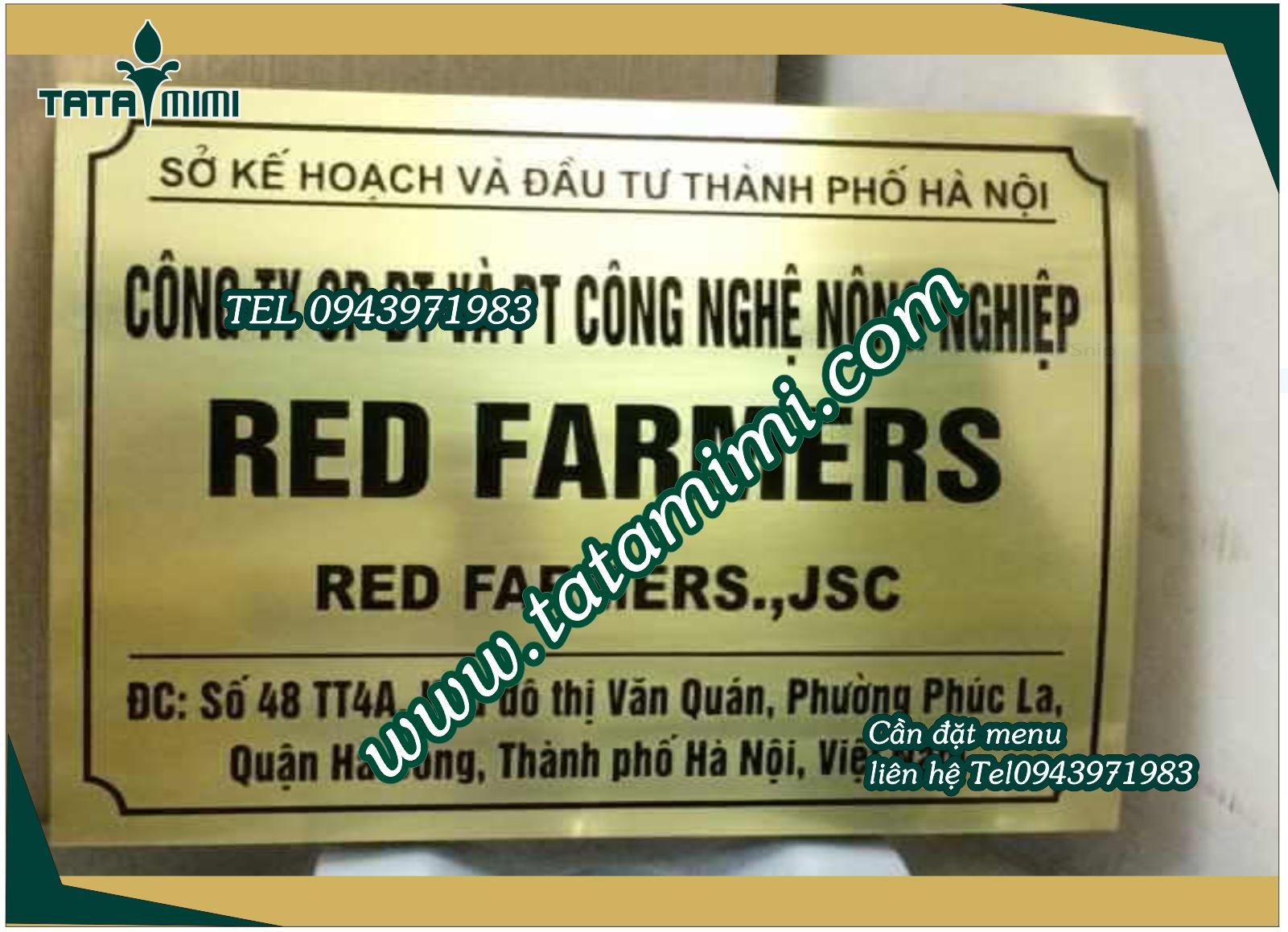Biển inox công ty có kèm băng keo dán