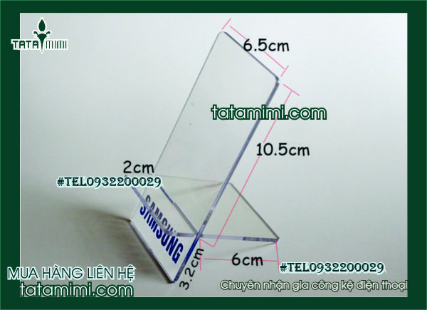 Kệ mica điện thoại trưng bày sản phẩm bán chạy