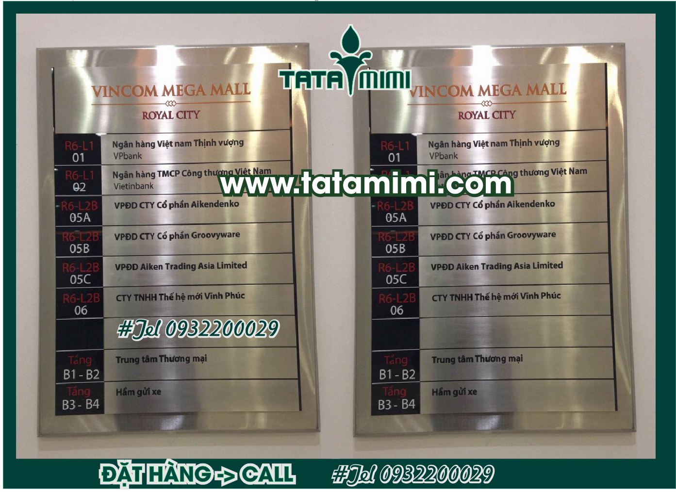 Biển chỉ dẫn nền inox các biển nhỏ bằng mica