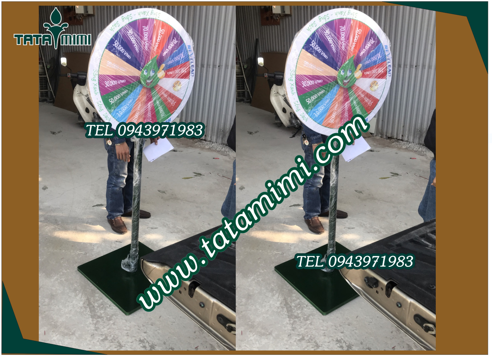 Vòng quay trúng thưởng để bàn với tổng cao từ 60cm