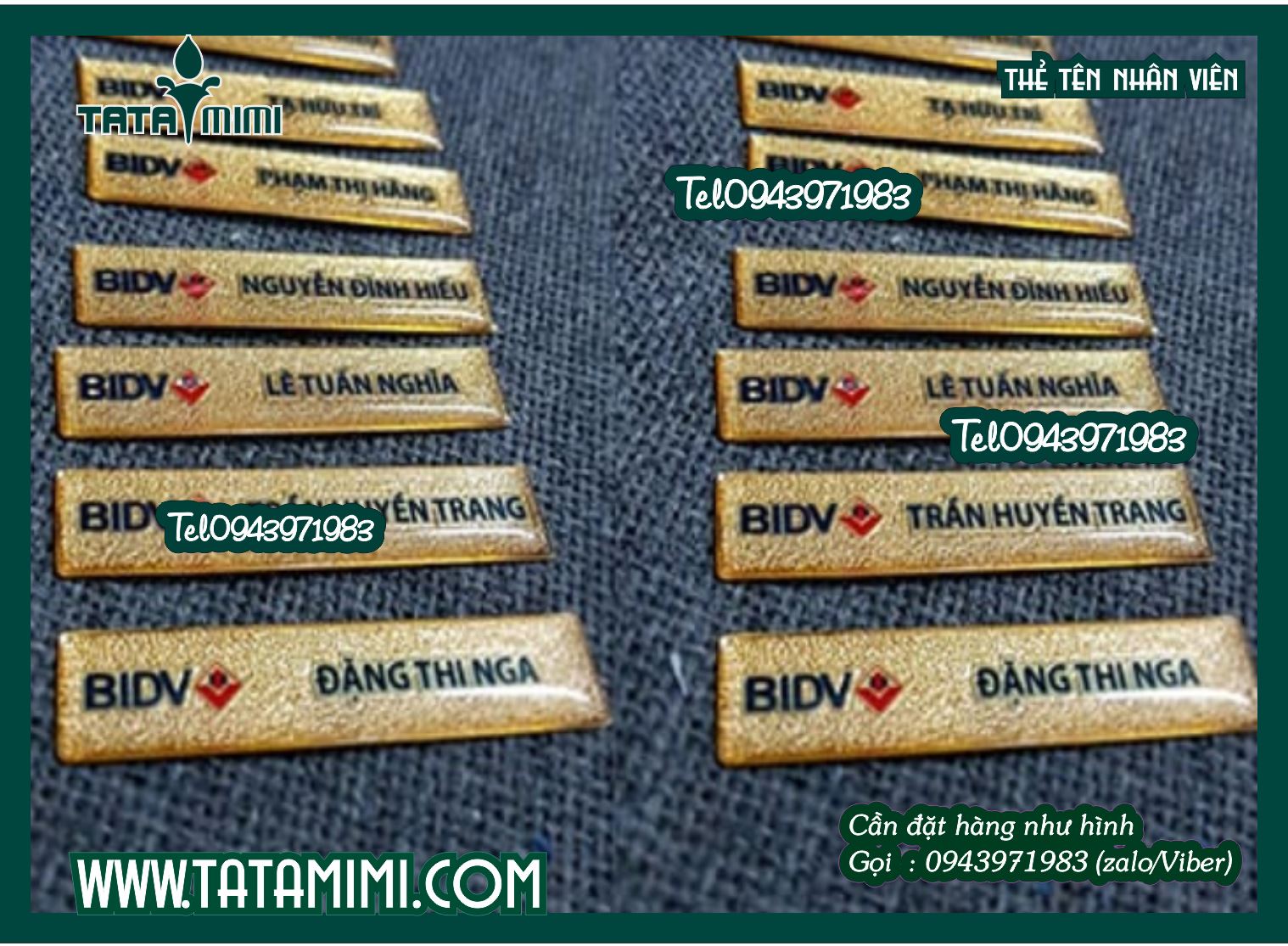 Thẻ tên nam châm in logo trực tiếp tên thay thế