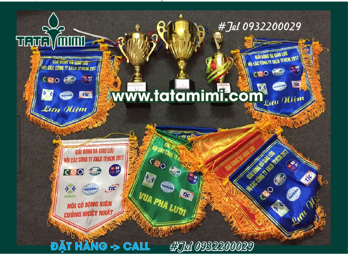 Cờ trao tay cờ vải cờ trao thưởng in lấy liền