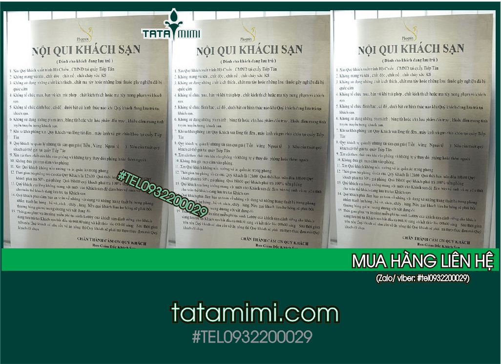 Biển nội quy được in trên inox