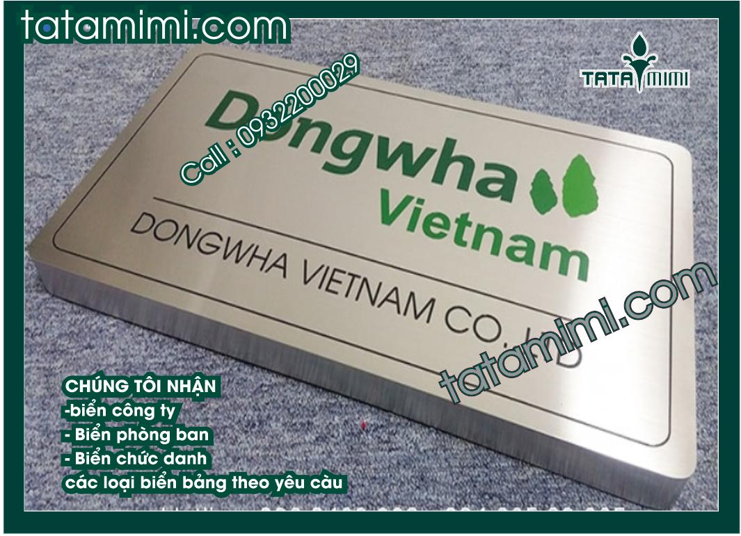 Biển công ty bằng inox các kích thước khác nhau
