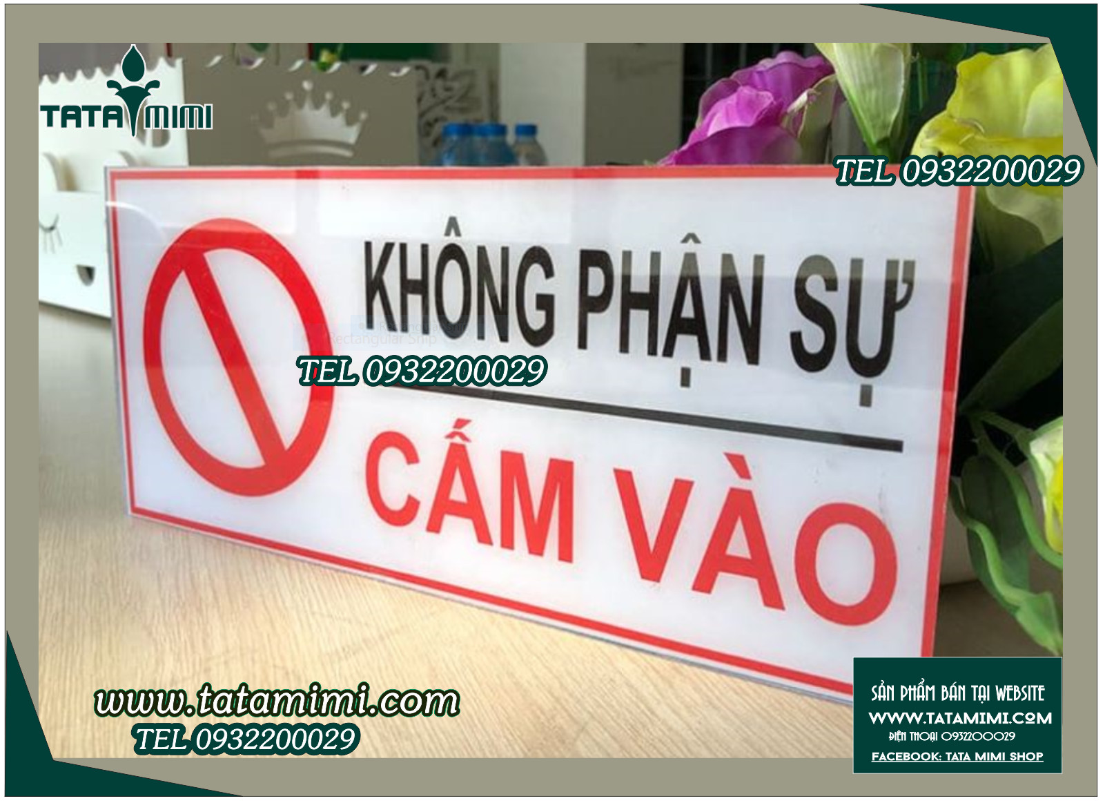 Các biển cấm từ mica nội dung in decal