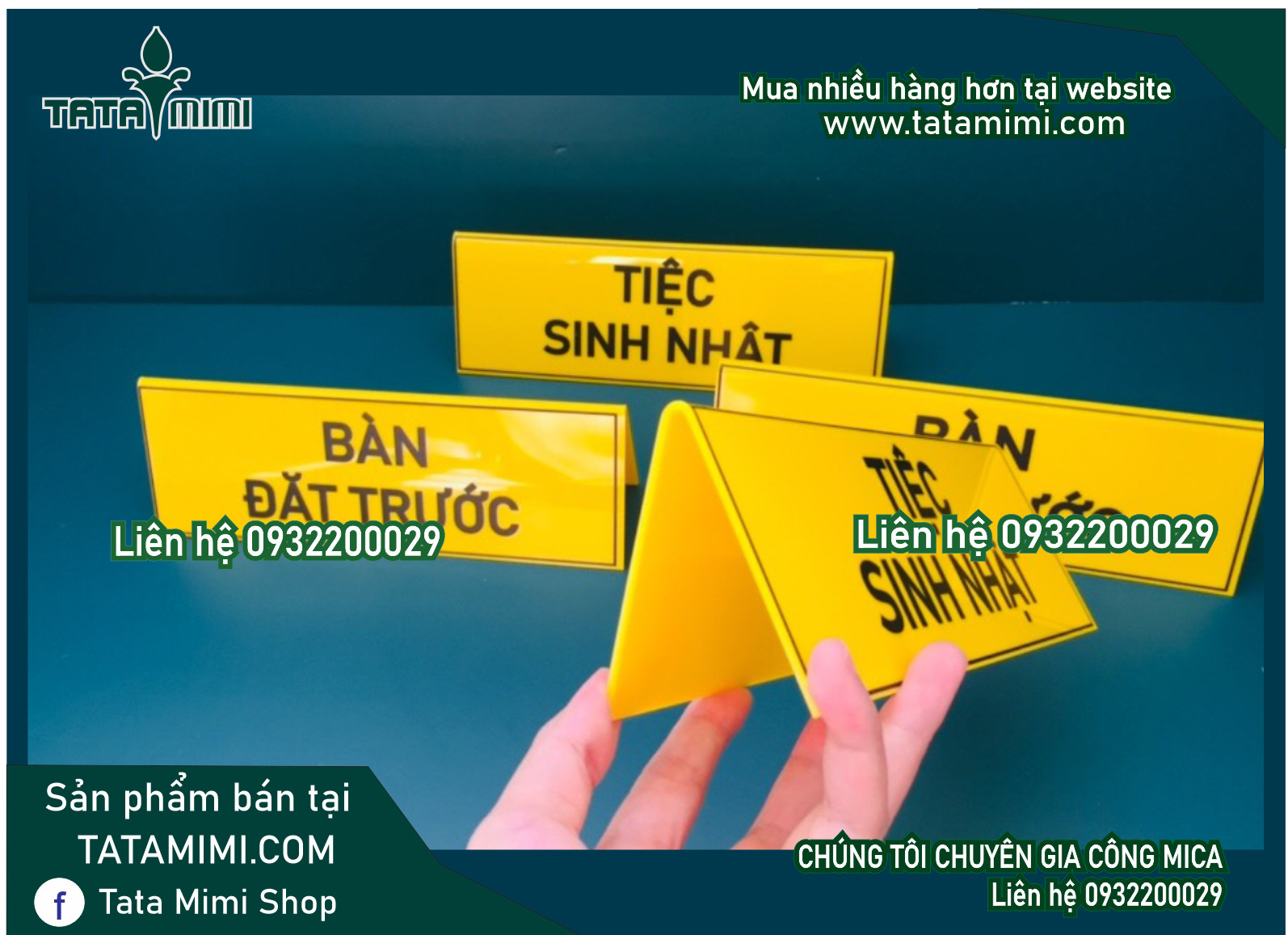 Biển đặt bàn uốn chữ A - chữ L