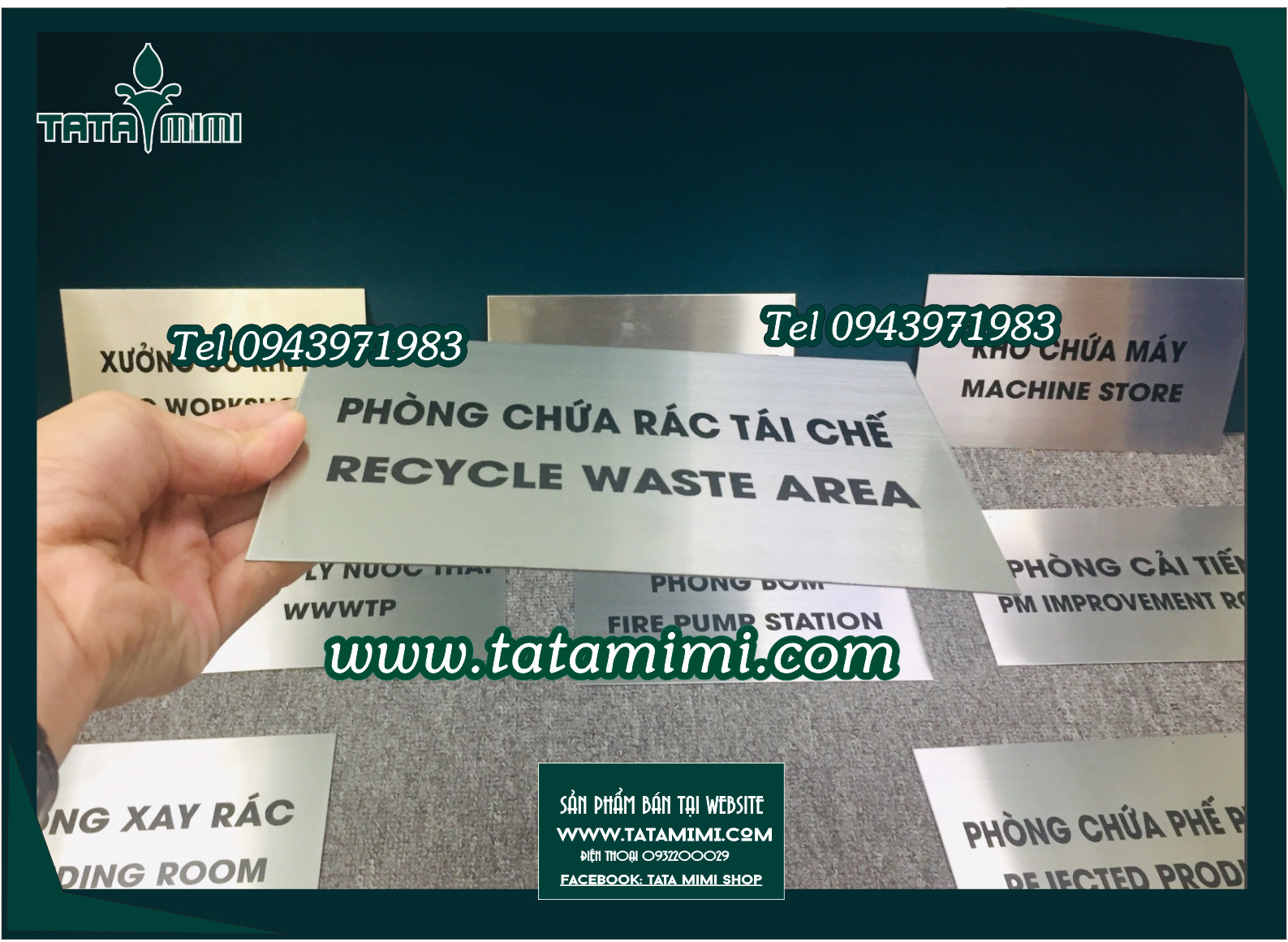 Biển phòng ban trong công xưởng từ inox in UV