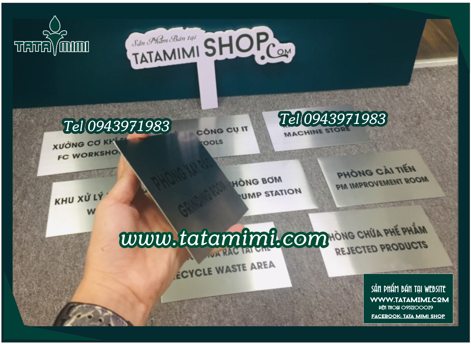 Biển phòng ban trong công xưởng từ inox in UV