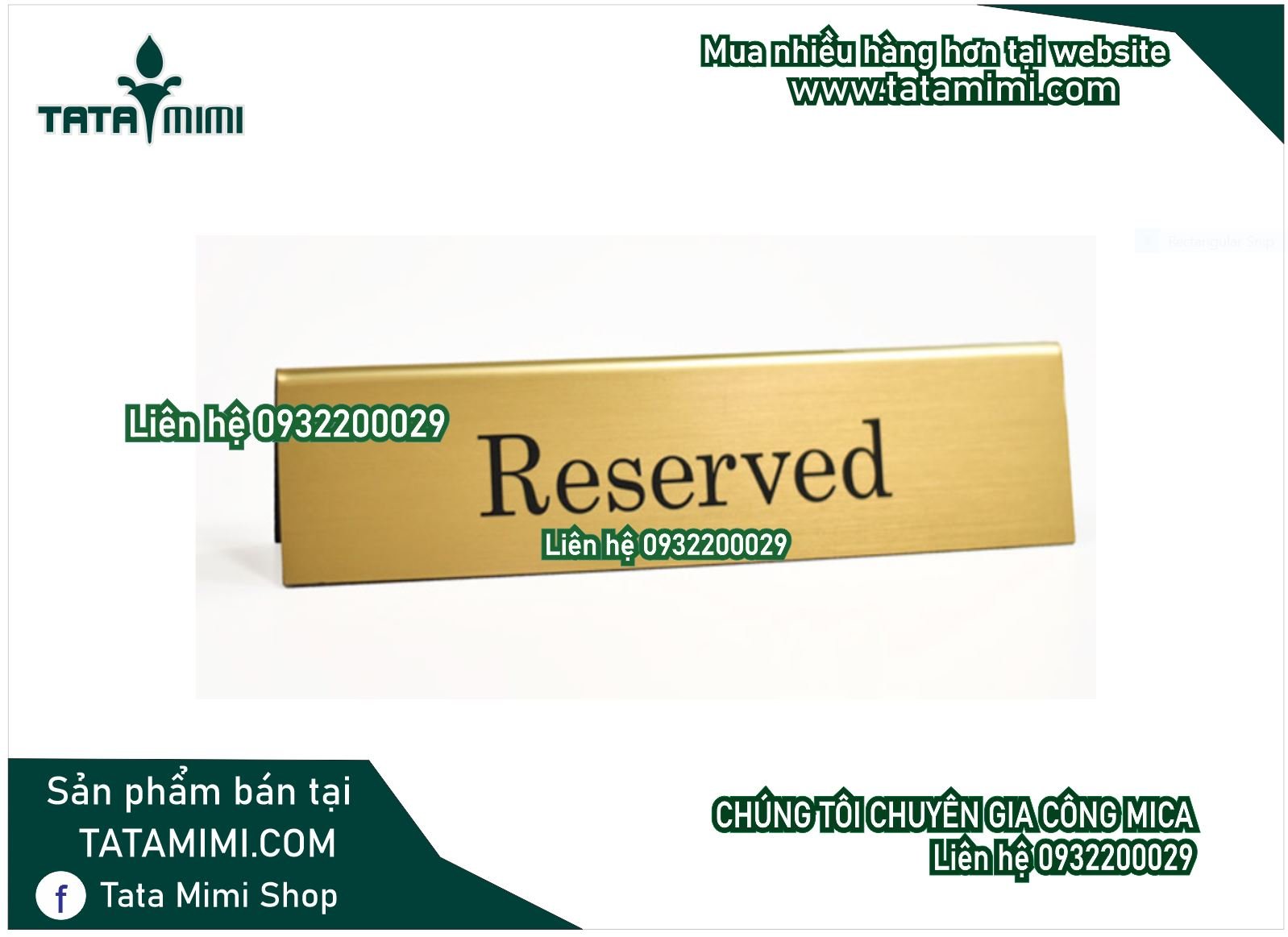 Bảng đặt bàn từ mica hoặc inox