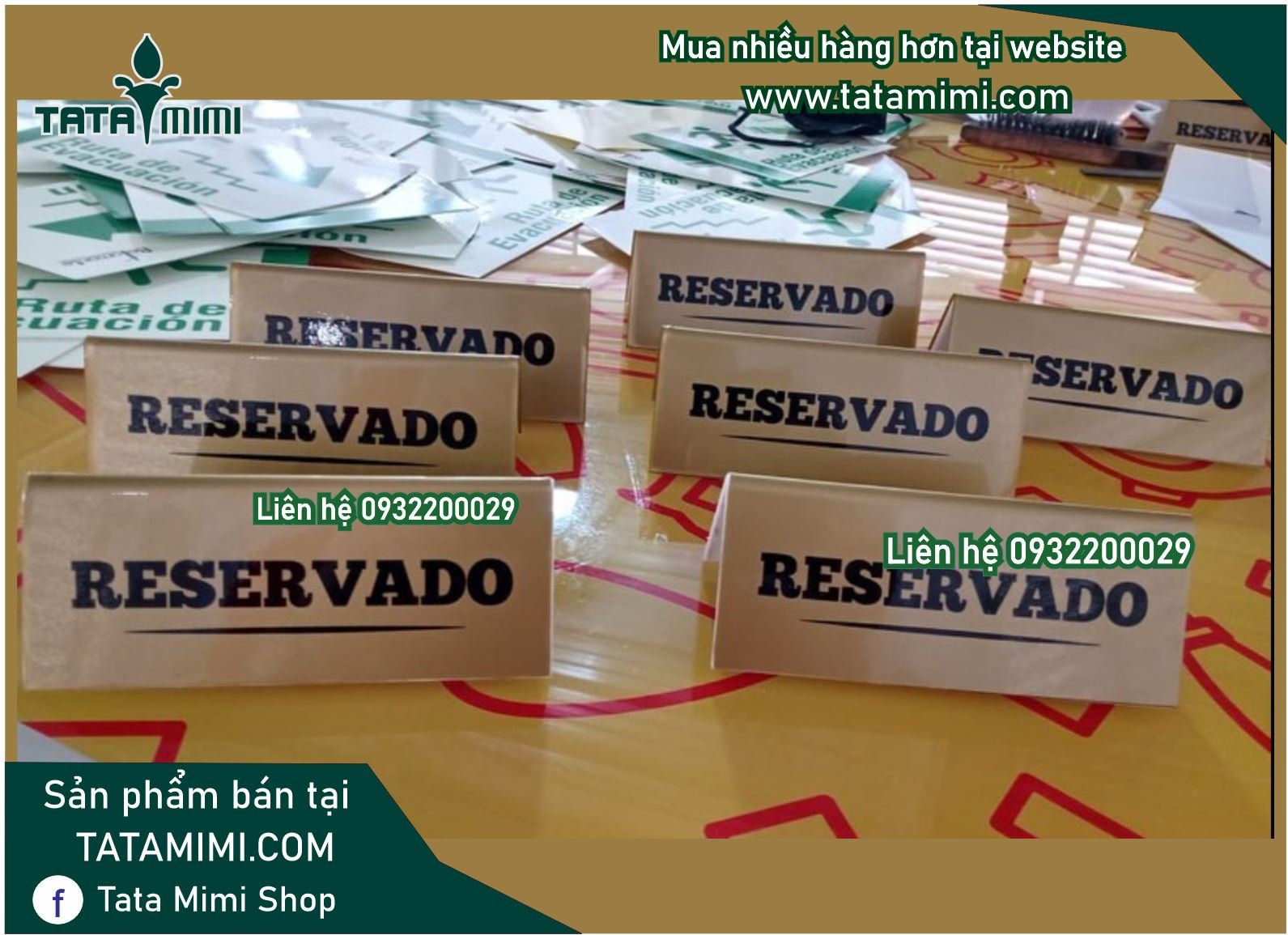 Bảng “reserved” làm từ các chất liệu