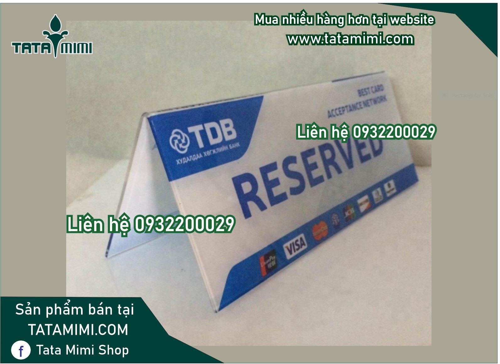 Bảng “reserved” làm từ các chất liệu