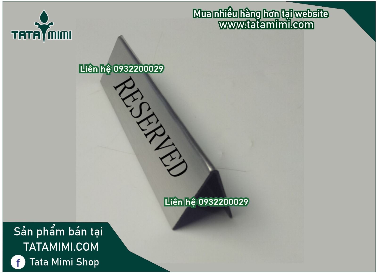 Biển đặt bàn chữ A ở nhà hàng khách sạn