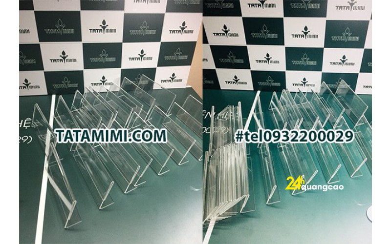 Bảng tên sản phẩm mica – biển tên giá siêu thị