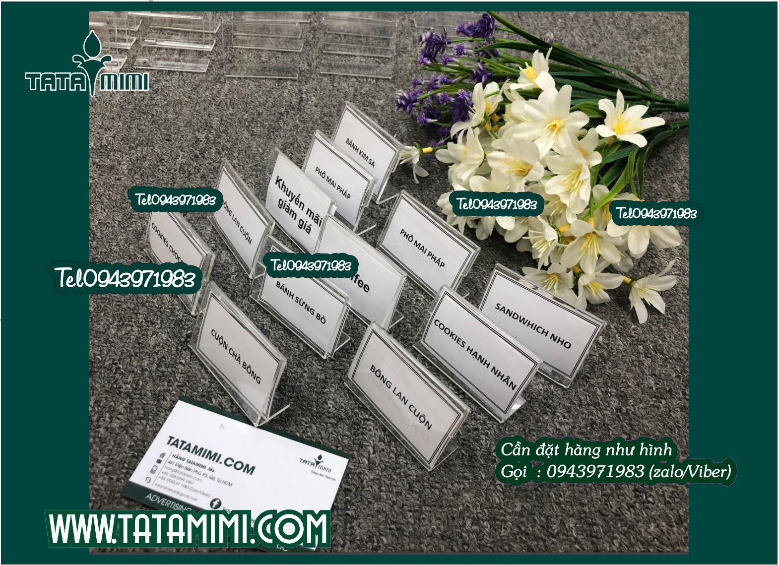 Biển tên sản phẩm mica