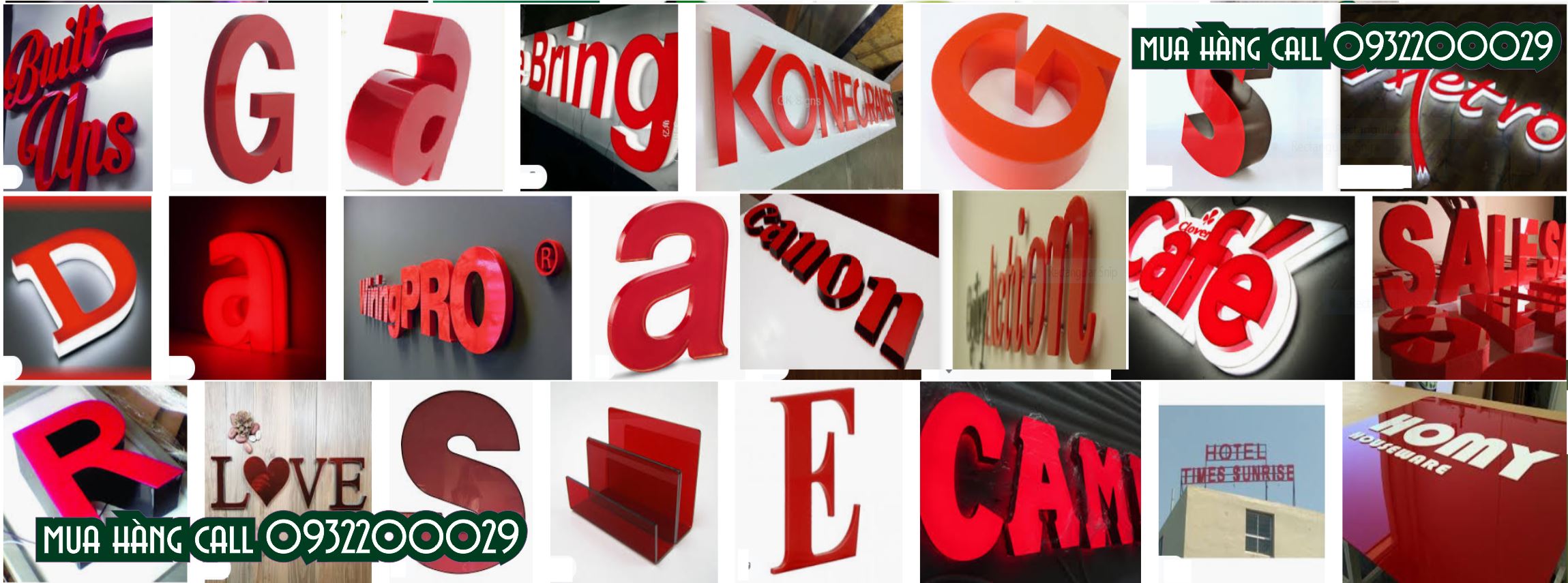 Cắt chữ với mica trong và mica màu