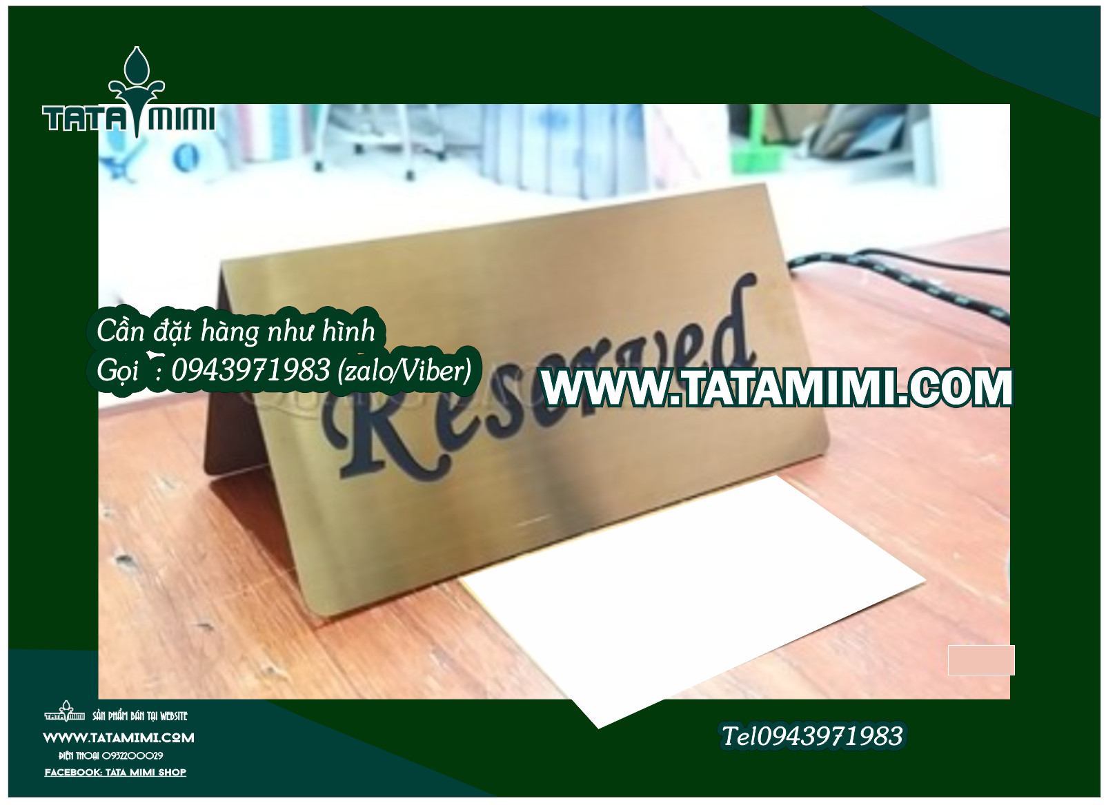 Biển đặt bàn từ mica hoặc inox