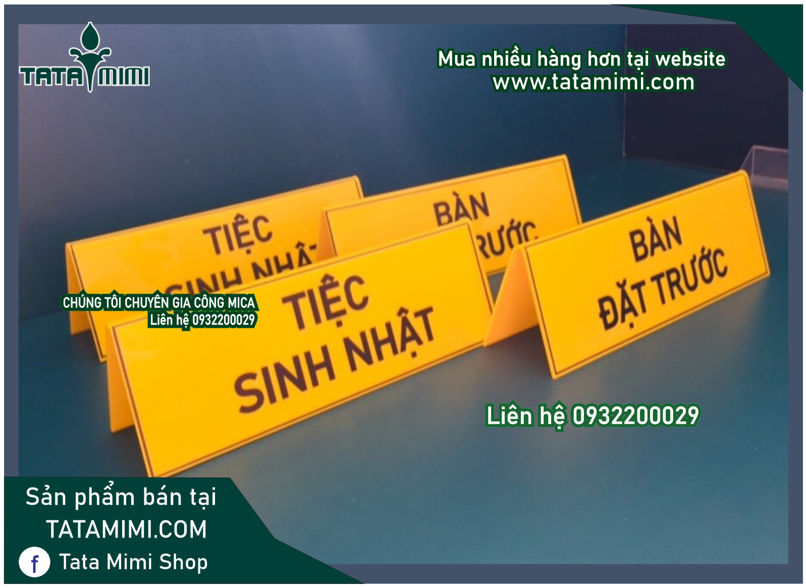 Biển đặt bàn uốn chữ A - chữ L