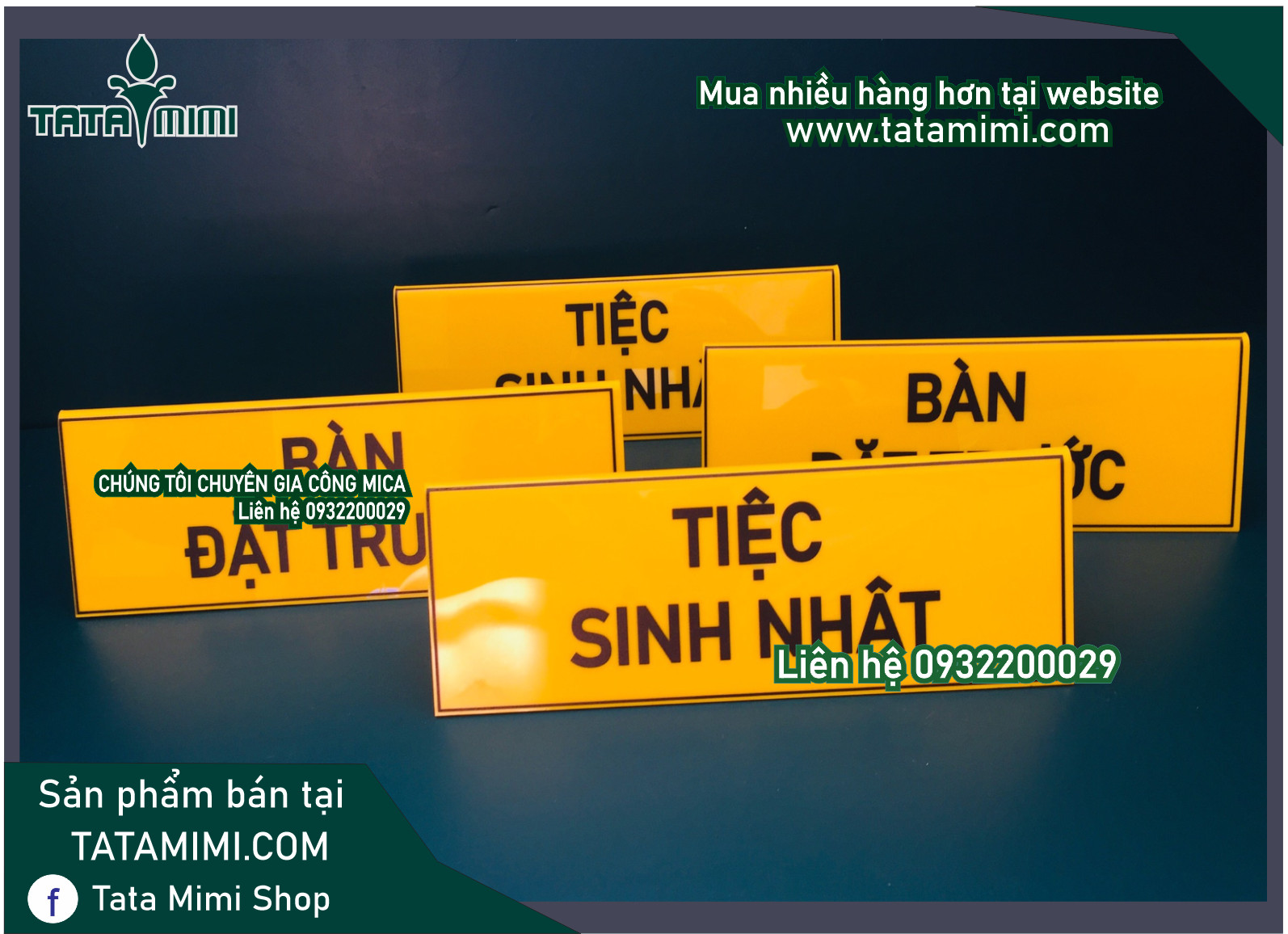 Biển đặt bàn uốn chữ A - chữ L