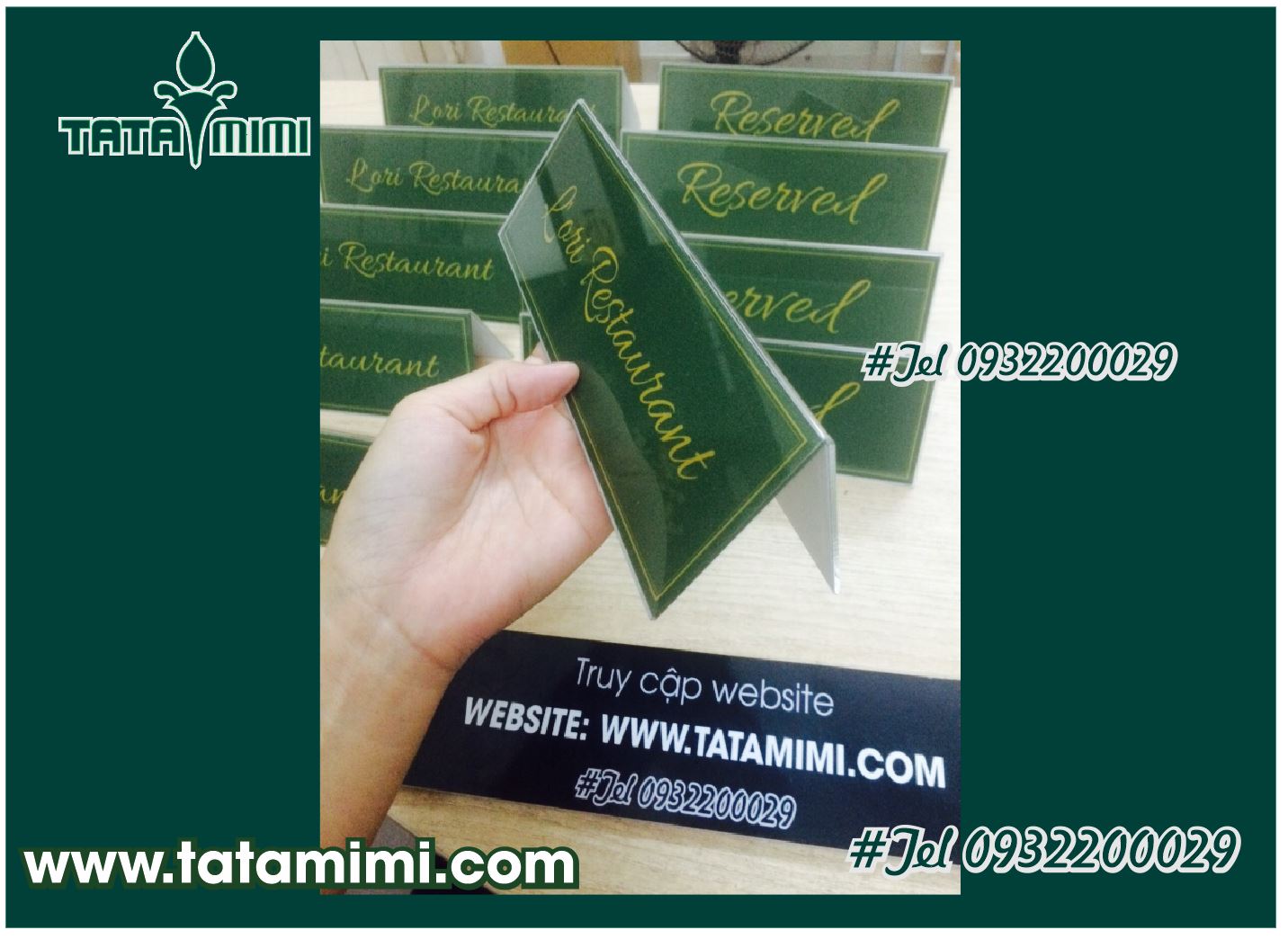 Biển chức danh để bàn chữ A-làm biển chức danh mica,đồng, inox, fomex