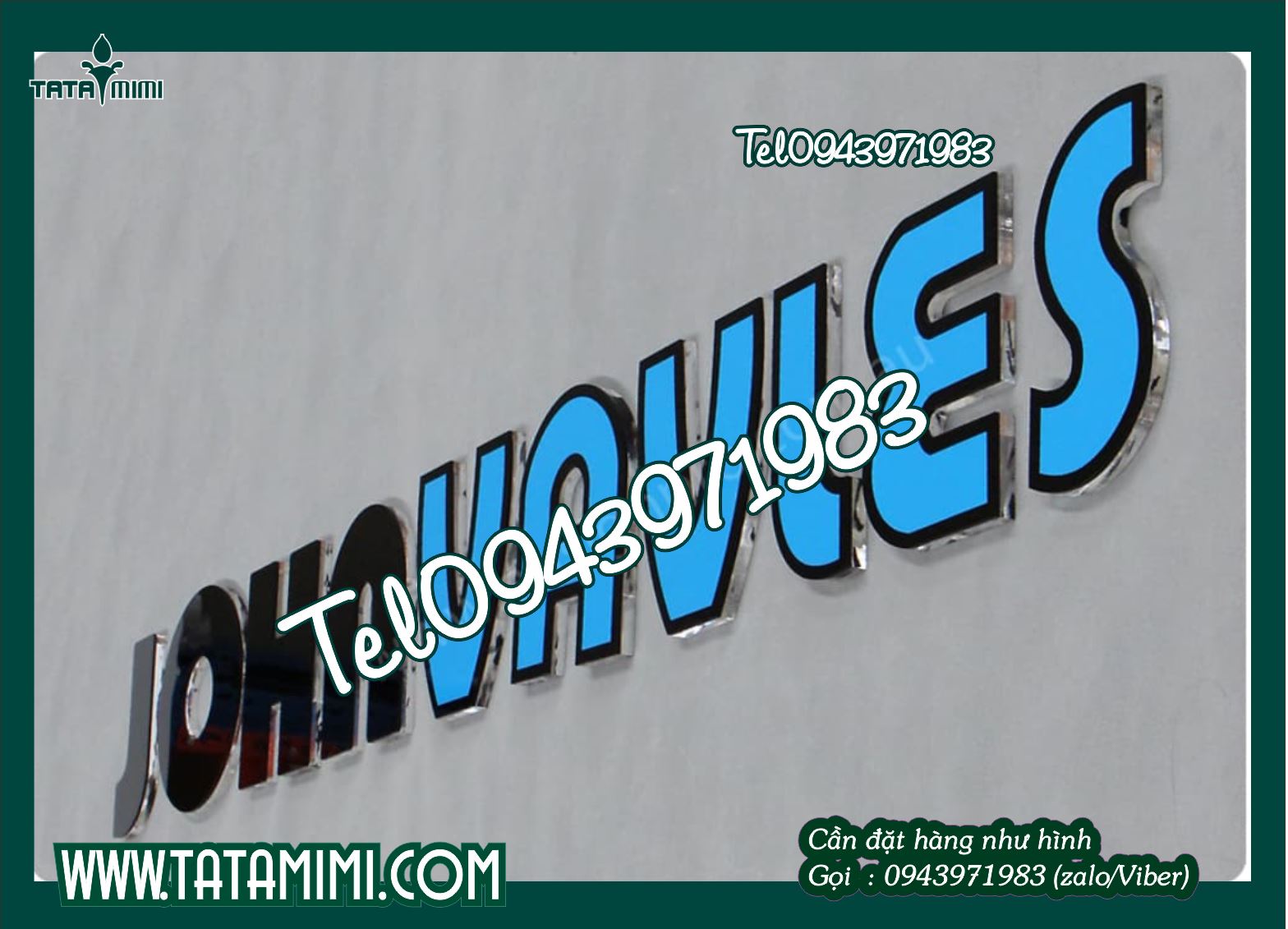 Biển chữ nổi trong nhà - biển logo lễ tân của công ty