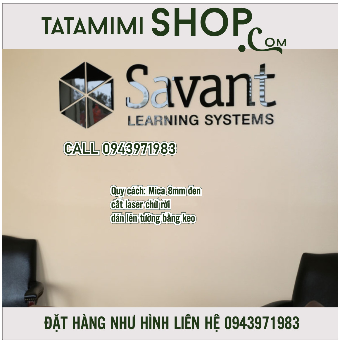 Biển công ty bắt vít lên tường