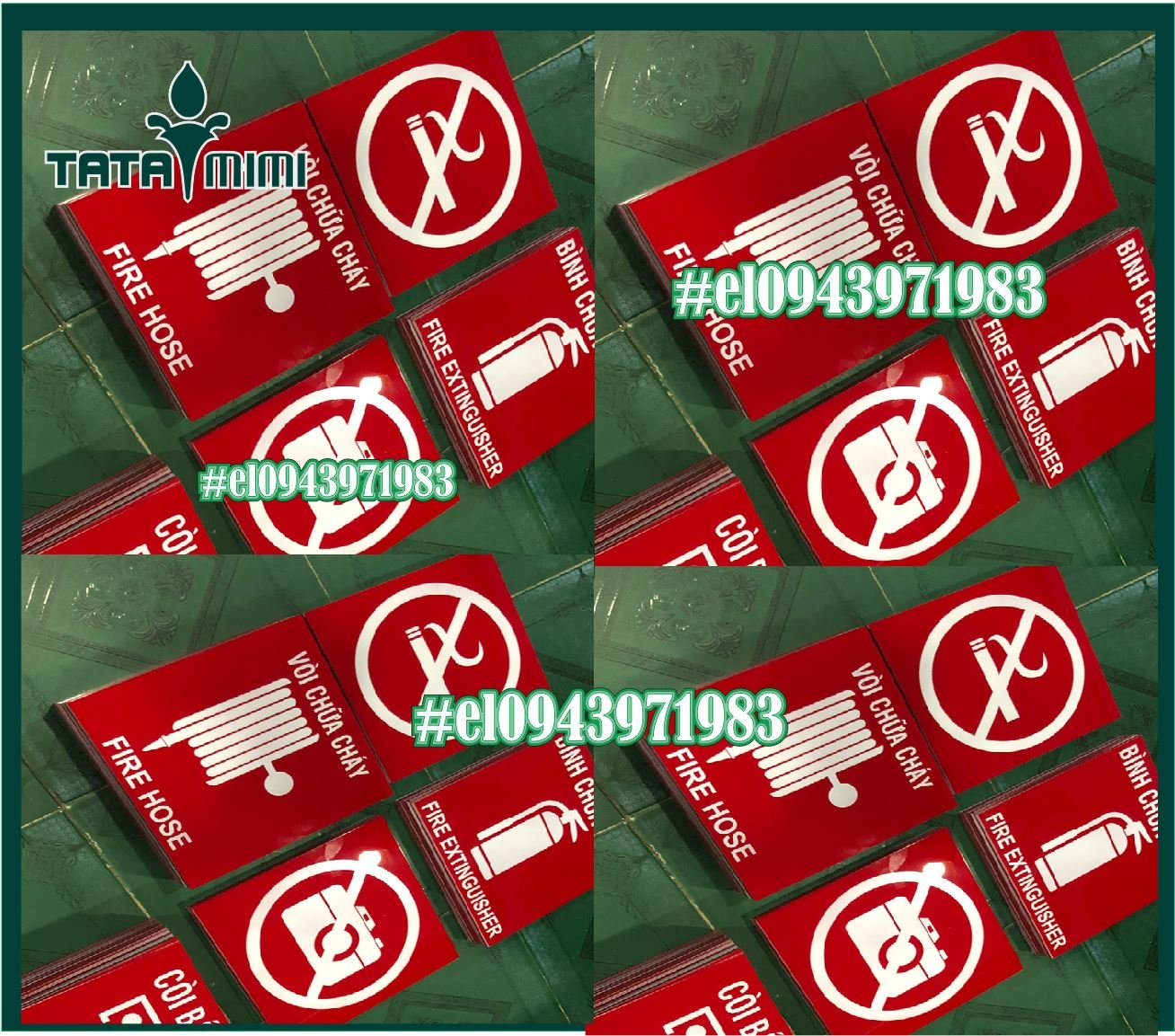 Biển dán tường từ mica in nội dung khác nhau