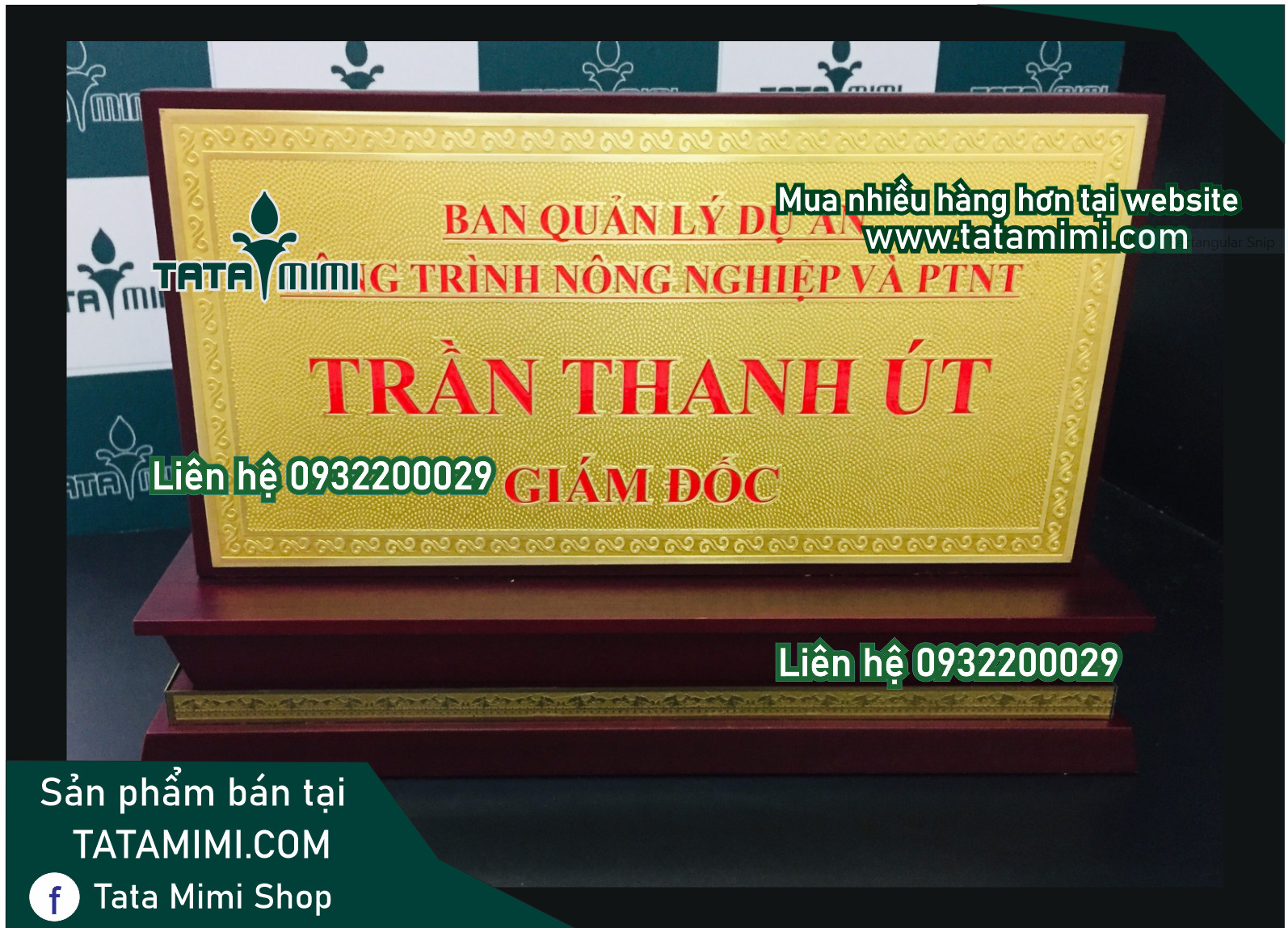 Biển chức danh chữ A thông tin in cố định