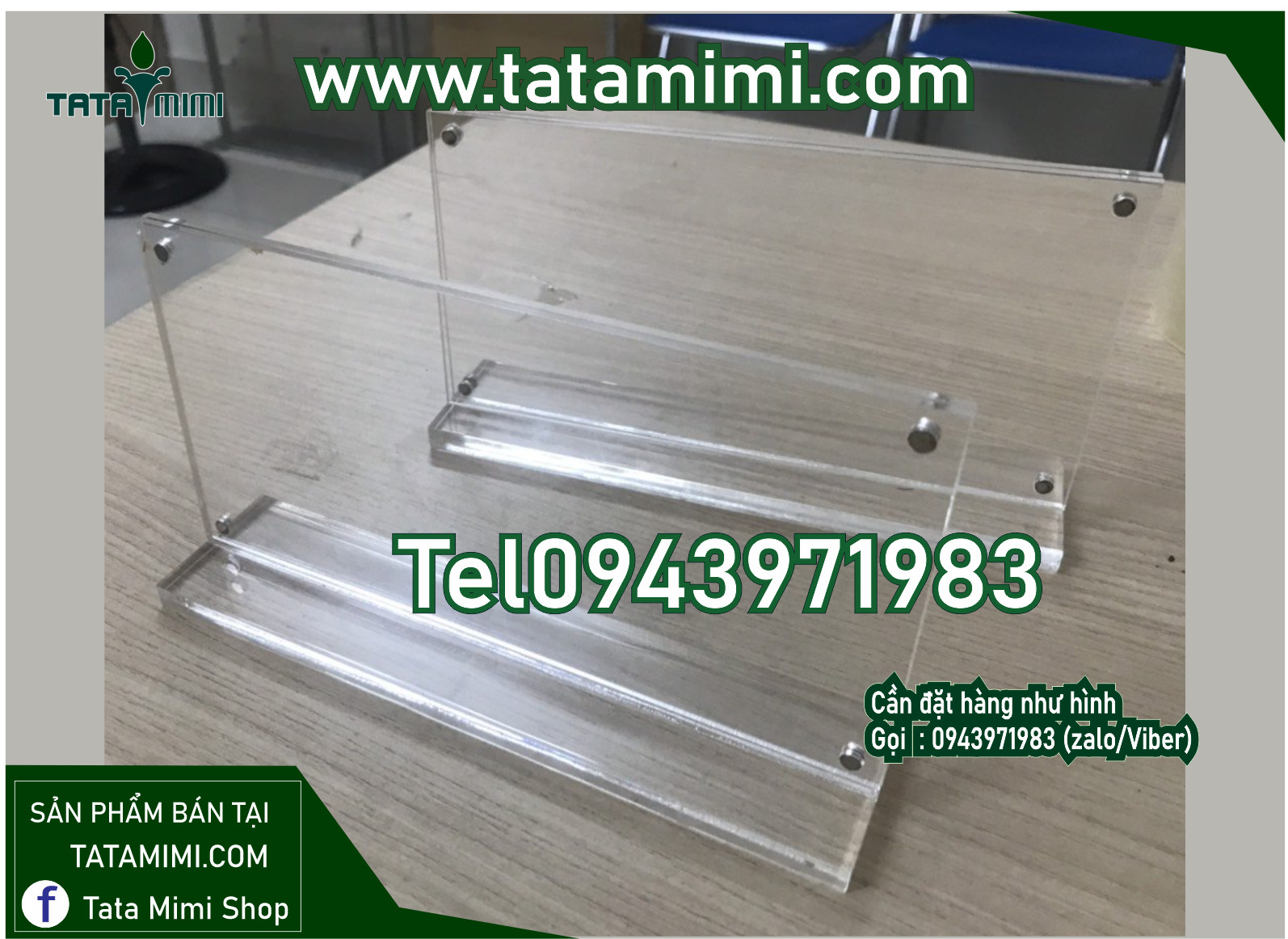 Kệ chức danh đơn giản và cầu kì bằng mica