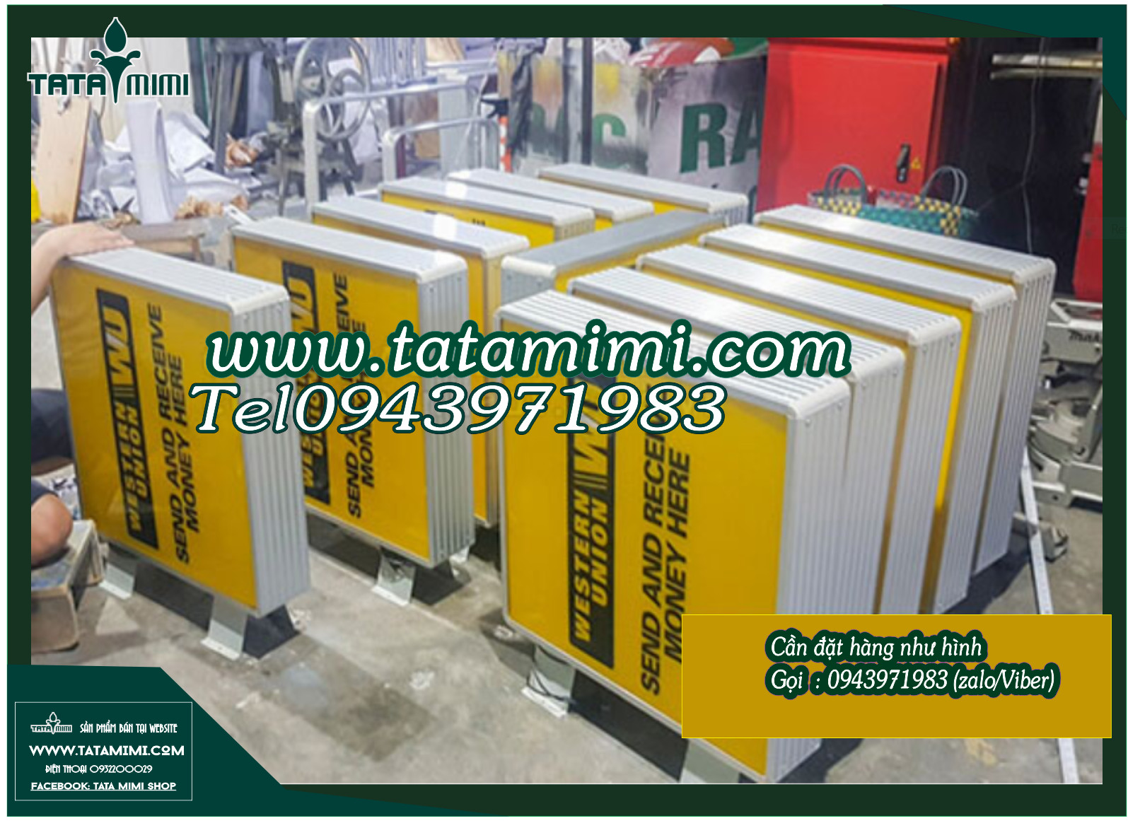 Biển quảng cáo khung nhôm có led treo ngoài trời