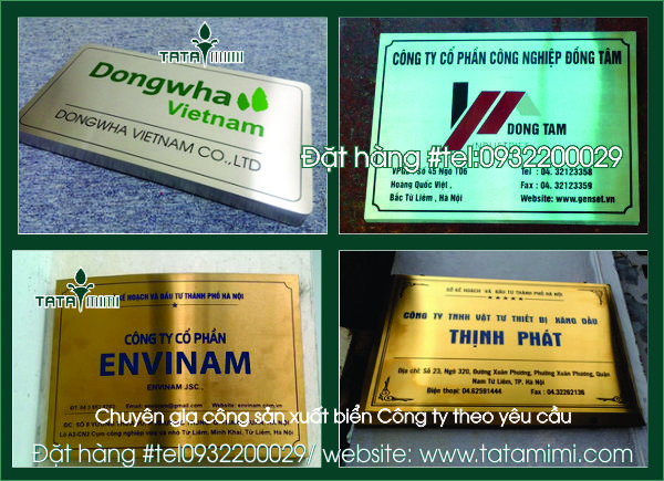 Biển công ty làm từ mica được in trực tiếp