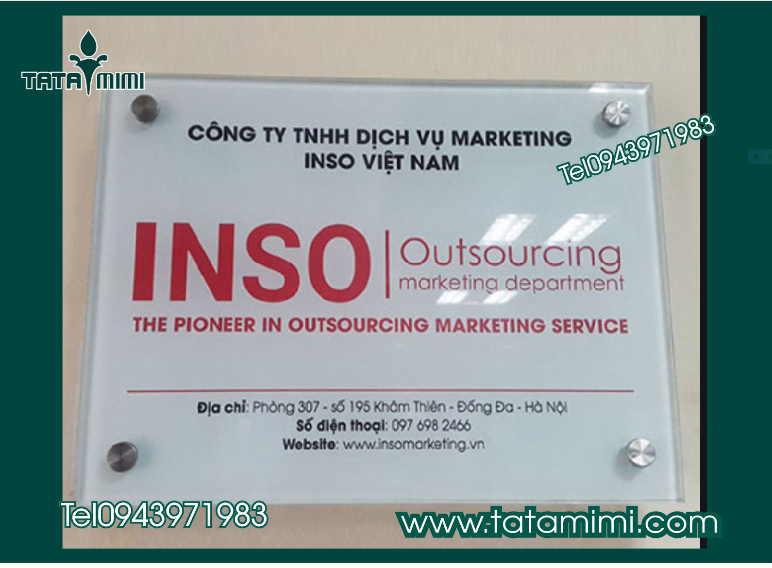 Biển công ty gắn trước cửa kích thước nhỏ