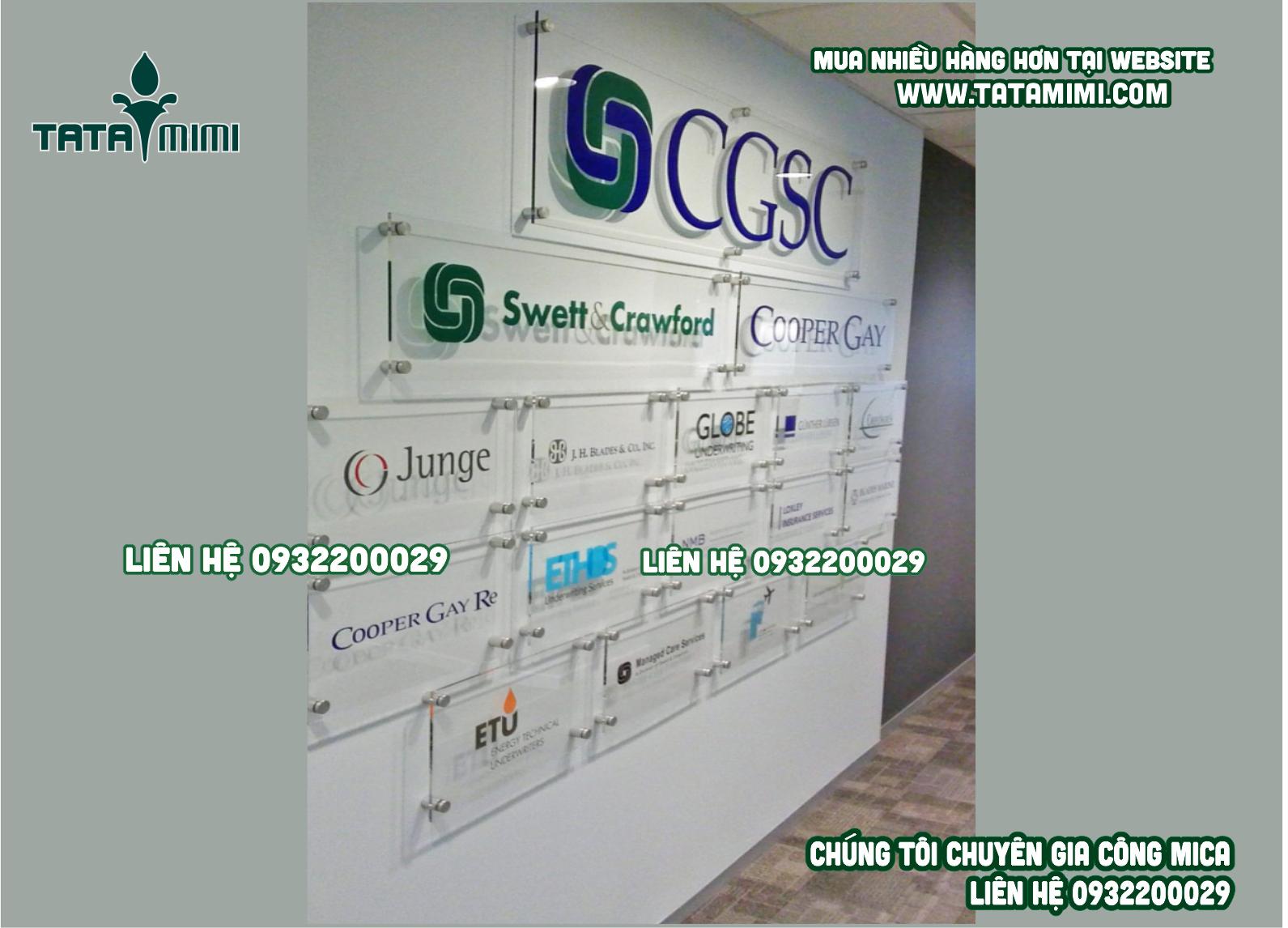 Bảng hiệu công ty mica-biển mica công ty