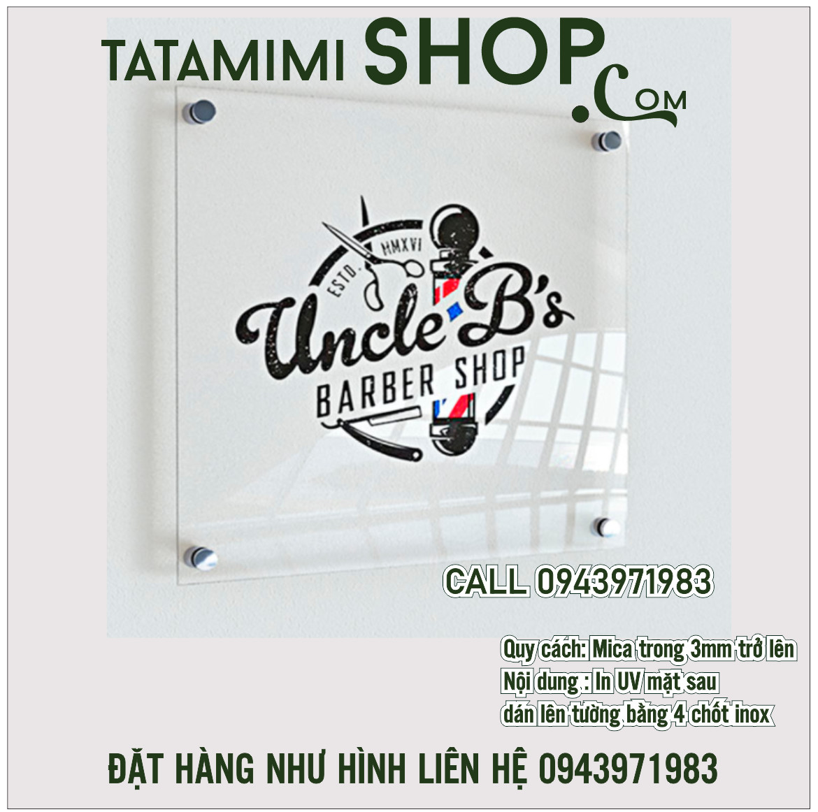 Biển công ty bắt vít lên tường