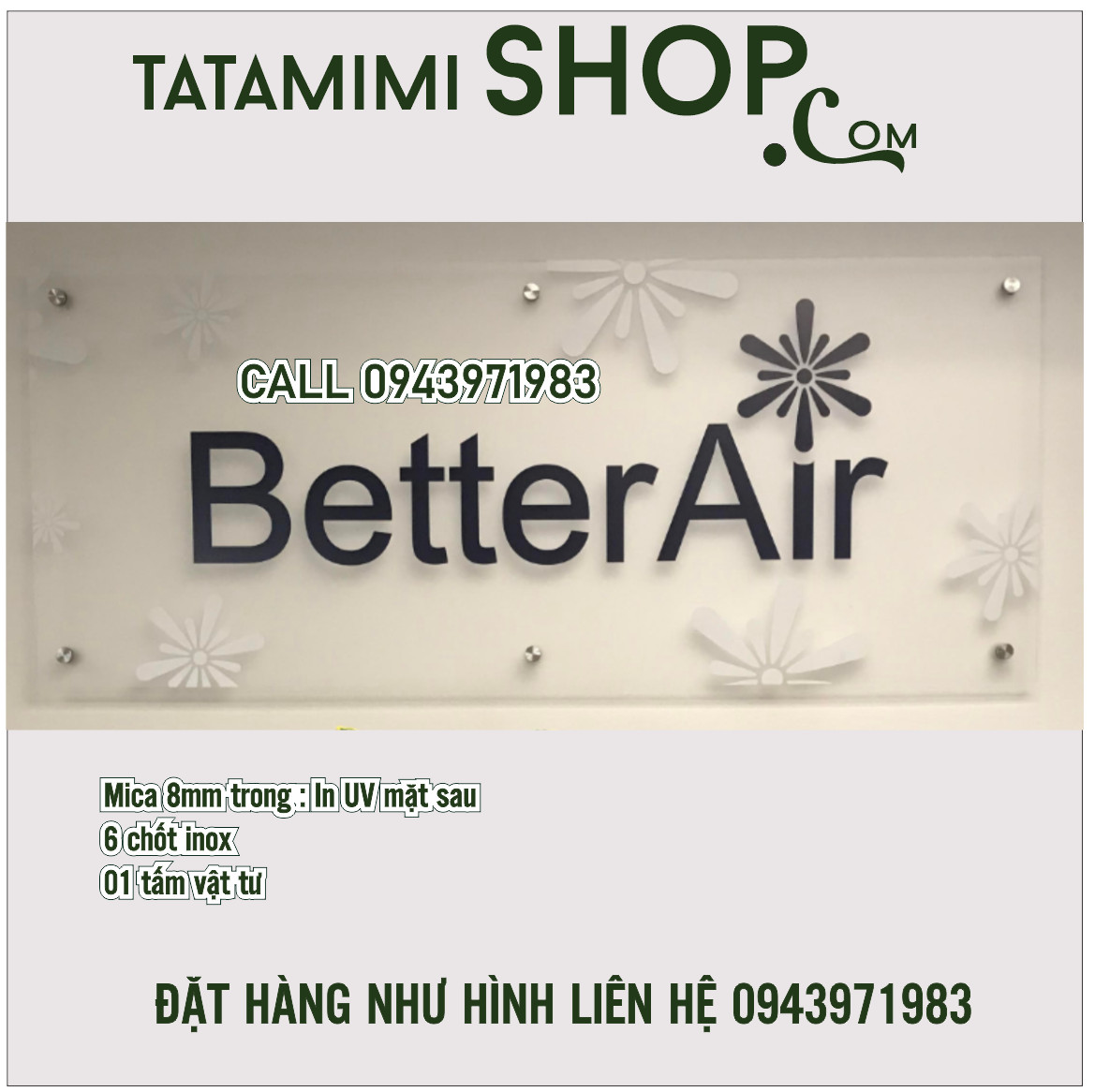 Biển công ty bắt vít lên tường