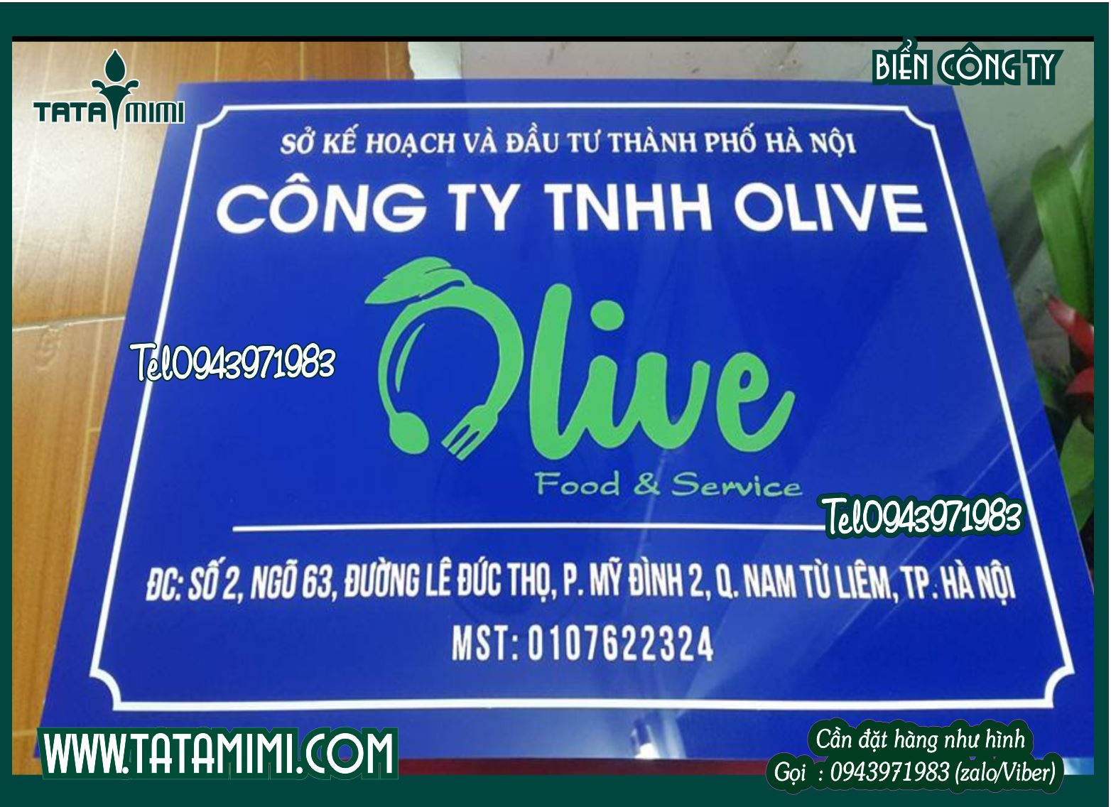 Biển công ty khổ nhỏ in trực tiếp lên chất liệu