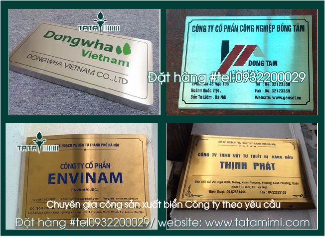 Biển công ty làm từ mica được in trực tiếp
