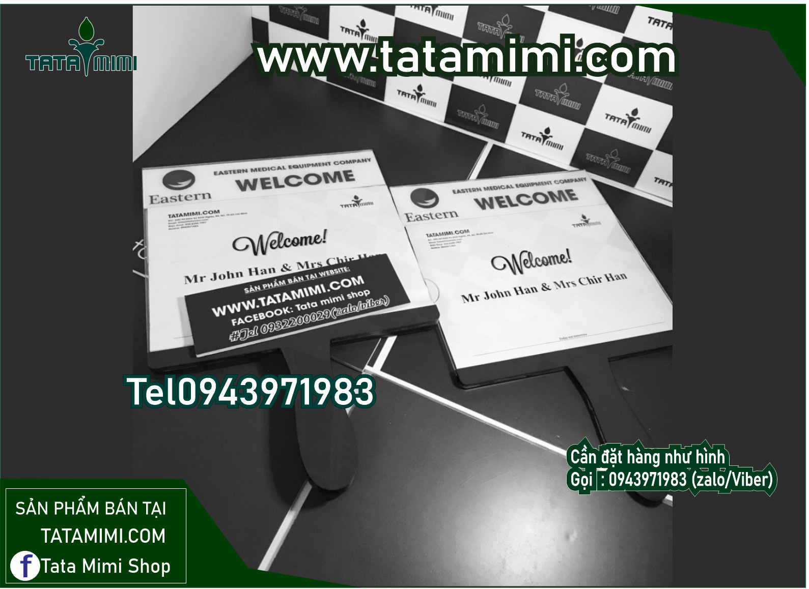 Biển đón có tay cầm và không tay cầm