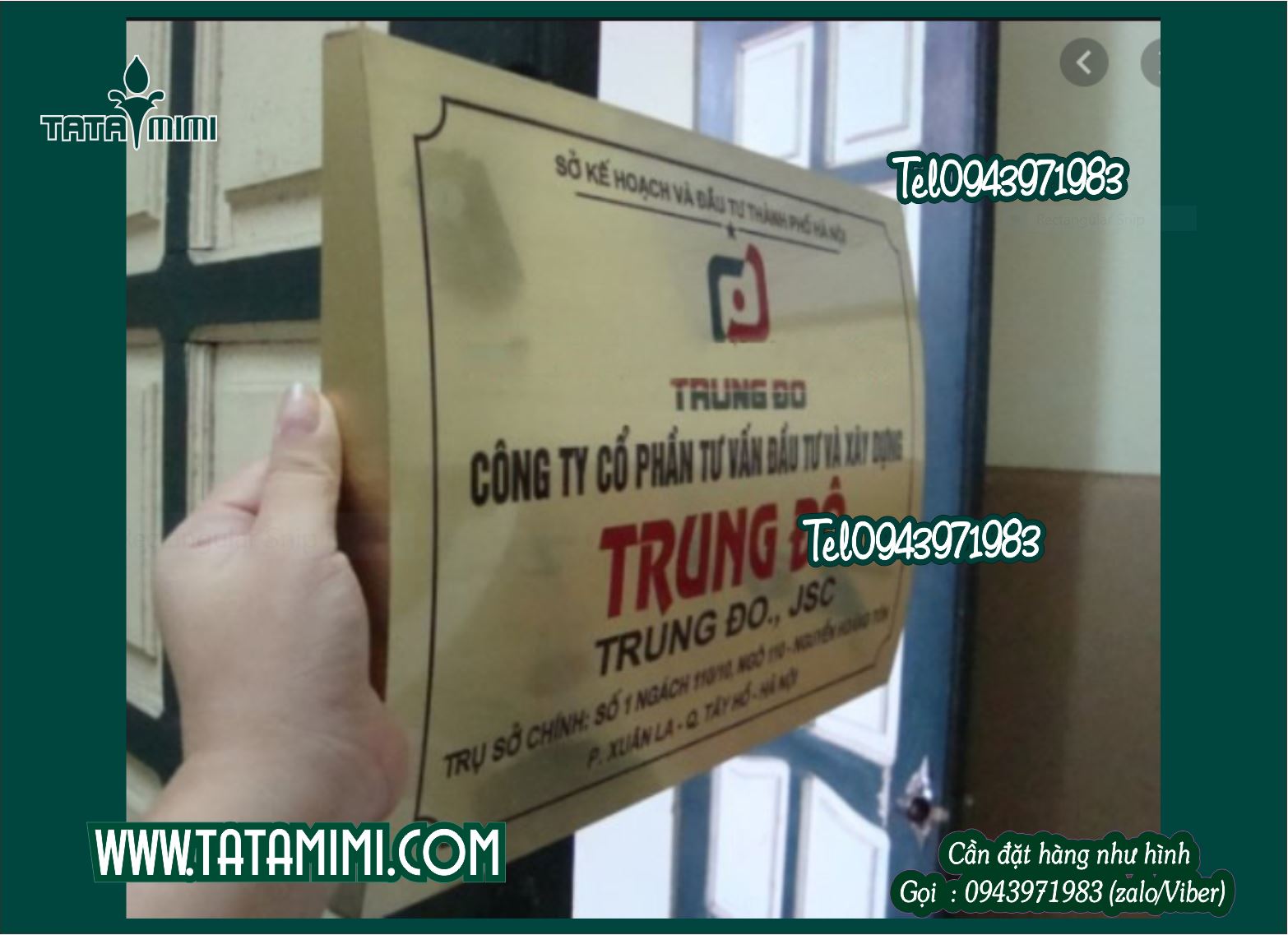 Biển công ty gắn trước cửa kích thước nhỏ