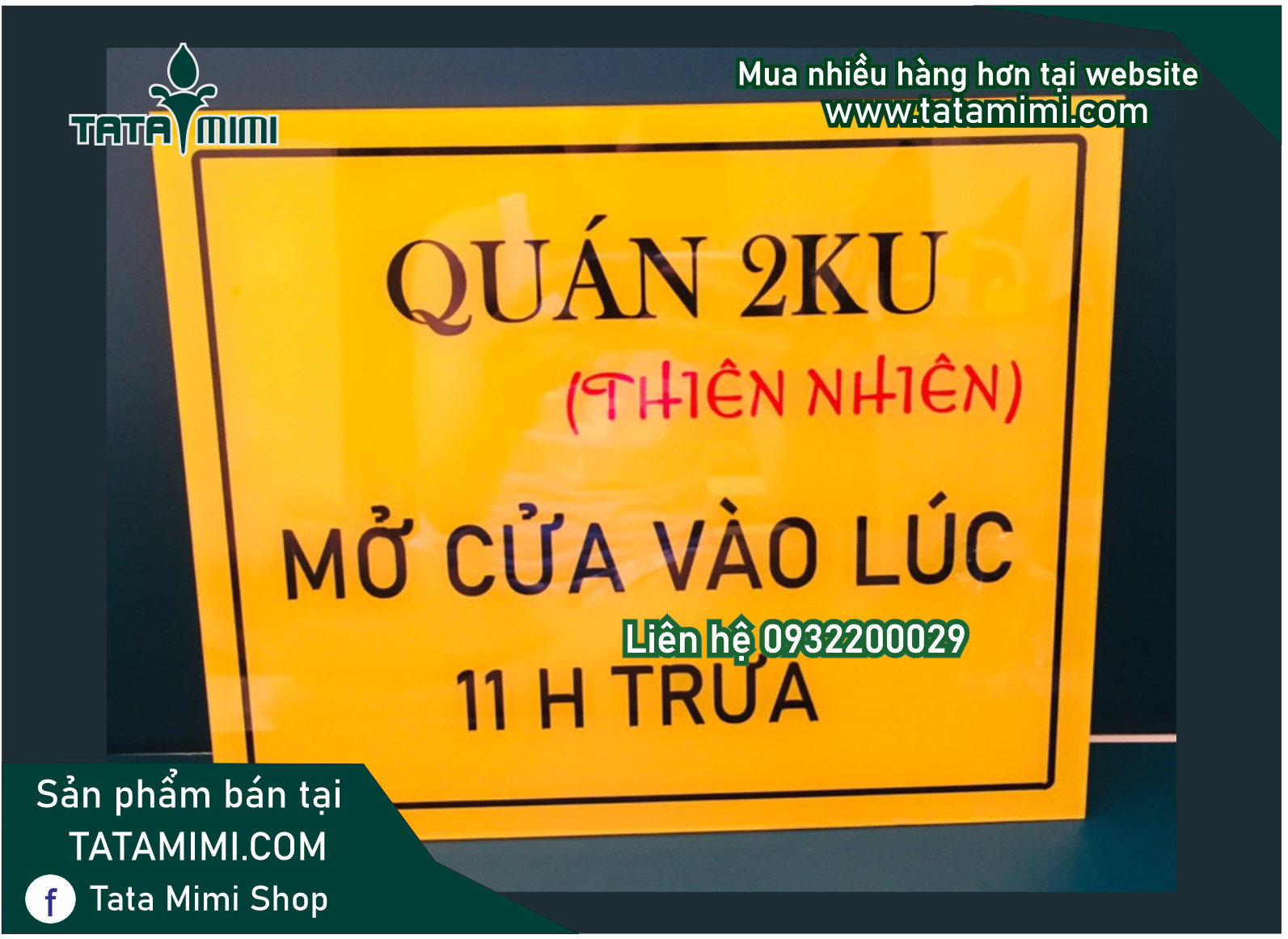 Bảng mica hiển thị giờ mở cửa và đóng cửa