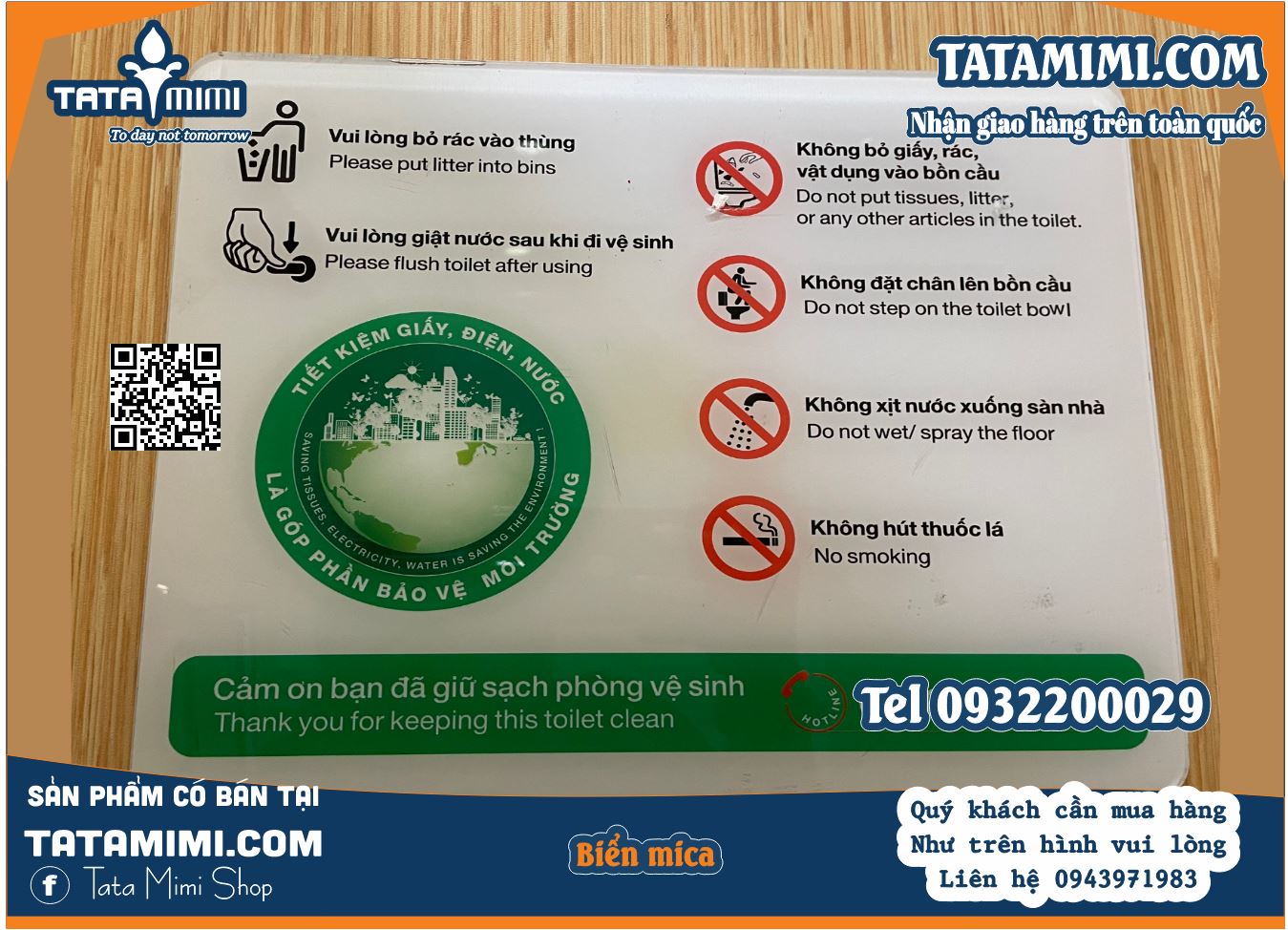 Biển quy trình làm từ mica với nội dung in decal