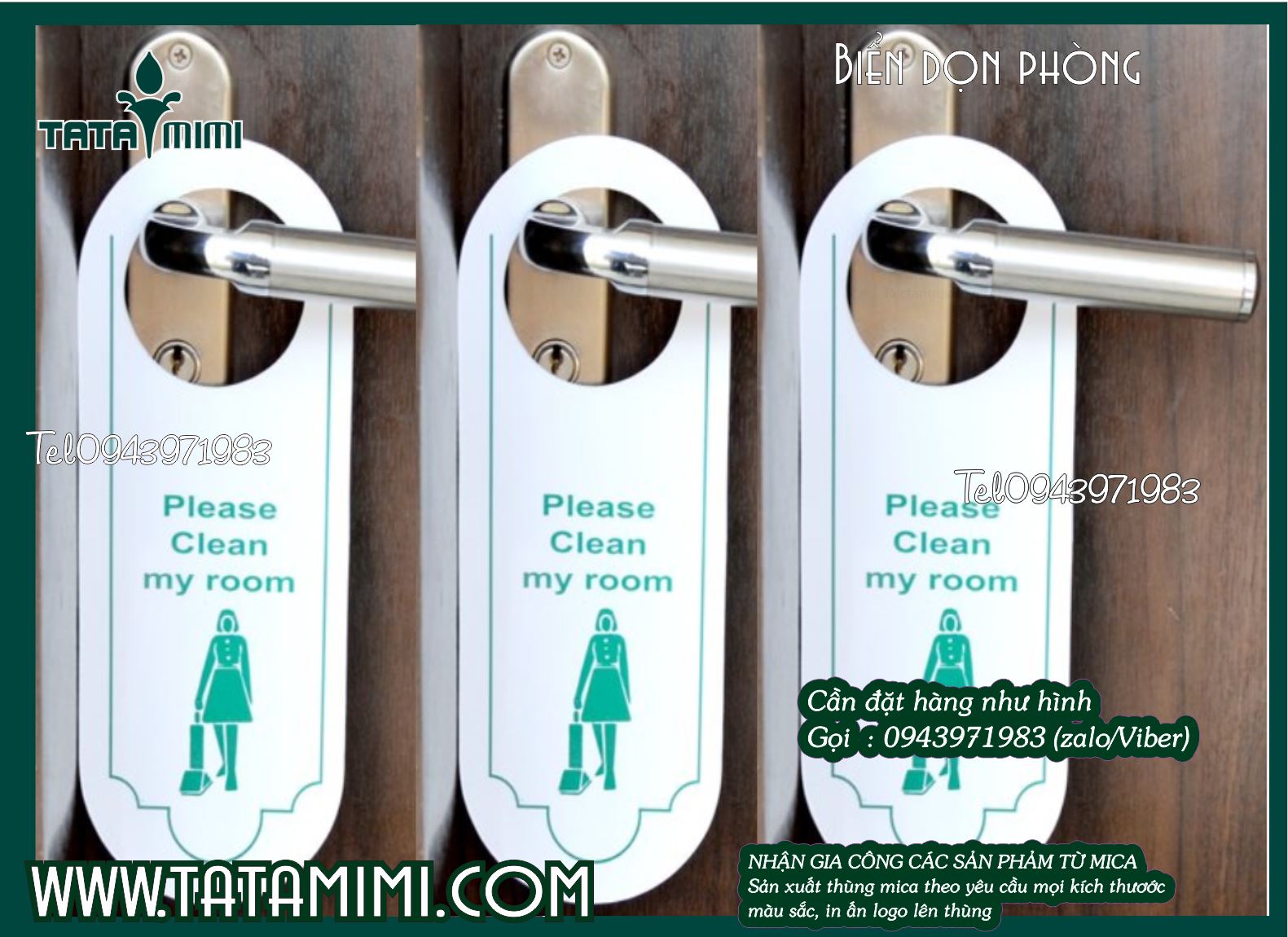 Thẻ mica không làm phiền treo cửa phòng