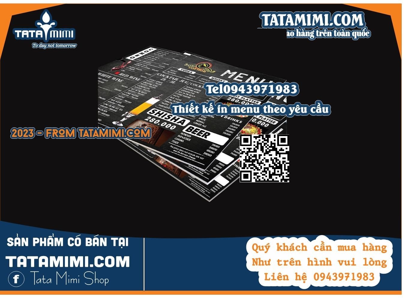 Bảng menu cầm tay kích thước a4