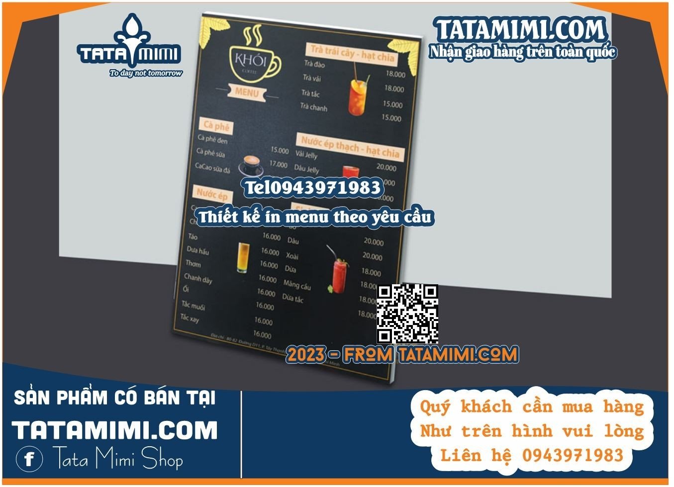 Biển menu chất liệu fomex kích thước A4